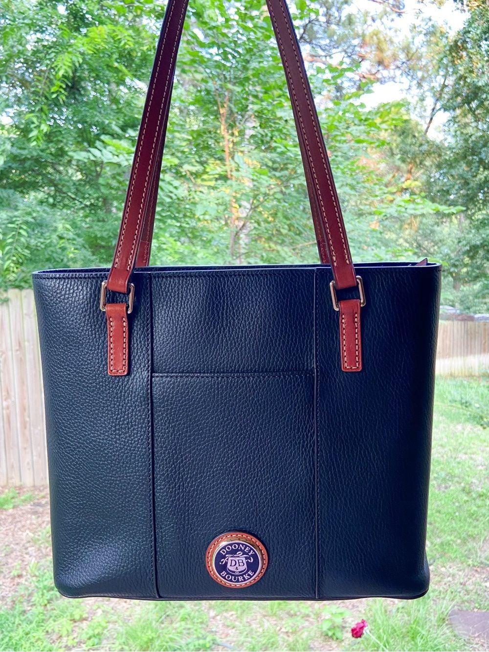 Dooney & Bourke Pebble Grain Small Lexington Tote Bag Black Leather Old Money